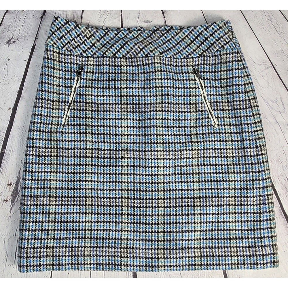 Talbots Petite Women's Plaid Skirt Size 2P Career Academia Preppy Wool Blend